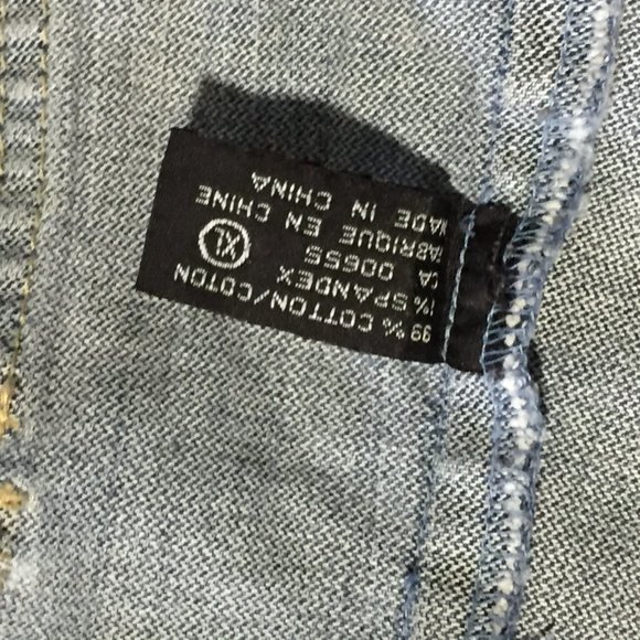 Contrast Jeans Size XL Blue Jacket - Picture 10 of 14